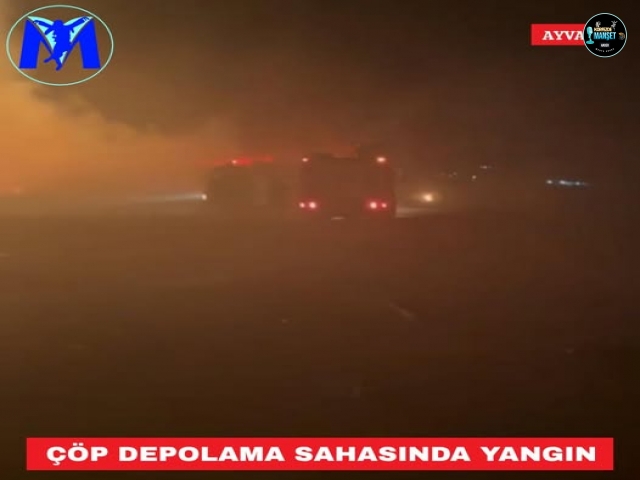 AYVALIK’TA ÇÖP DEPOLAMA SAHASINDA YANGIN