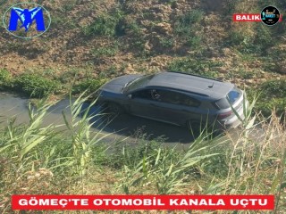 Gömeç'te Otomobil Kanala Uçtu