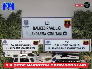 JANDARMA’DAN 5 İLÇE’DE NARKOTİK OPERASYONLARI